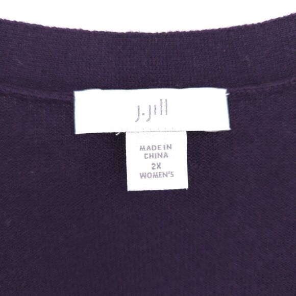 J. Jill womens wool-blend button cardigan sweater Size 2X purple long sleeve - Picture 5 of 8